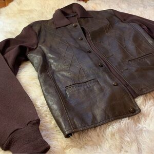 SOLD Brown Leather Vintage Men’s Varsity Jacket